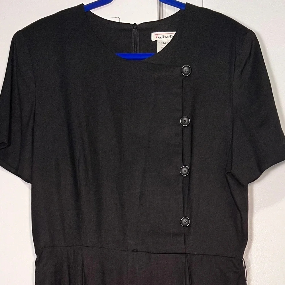 Talbots,14, maxi, Linen Viscose faux button front seam bias, short sleeve dress - Picture 4 of 6